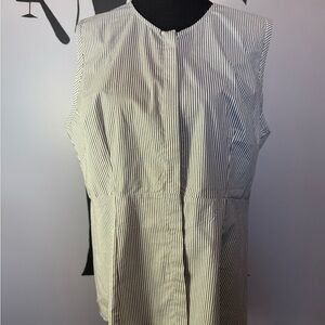 Striped Sleeveless Blouse - Black and White. PTP 22